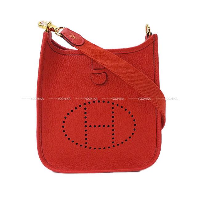 HERMES エルメス ショルダーバッグ ミニ エブリン エヴリン 16 TPM アマゾン ルージュトマト/ルージュピヴォンヌ
