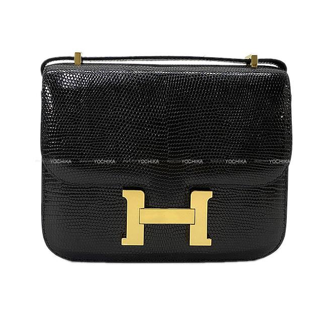 HERMES エルメス ショルダーバッグ コンスタンス 3 ミニ 18 黒(ブラック) リザード ゴールド金具 新品
