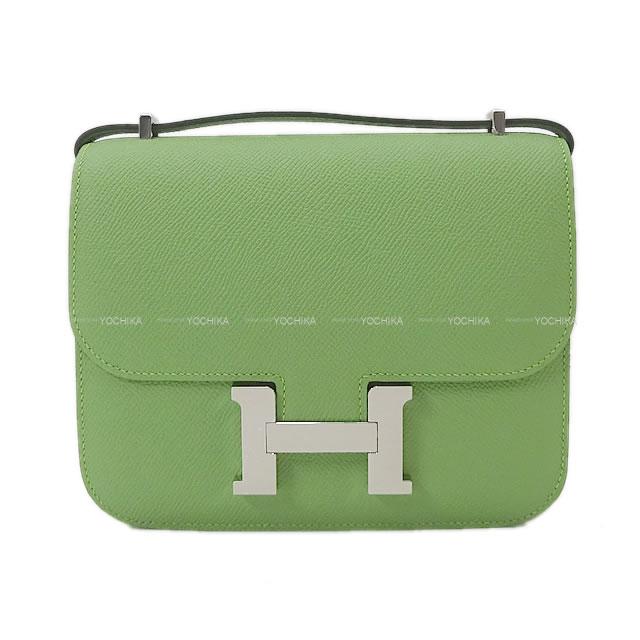 HERMES エルメス ショルダーバッグ コンスタンス3 ミニ 18 ヴェールクリケット エプソン シルバー金具 新品