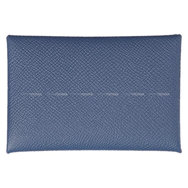 HERMES エルメス カードケース Calvi(カルヴィ) ブルーブライトン エプソン シルバー金具 新品