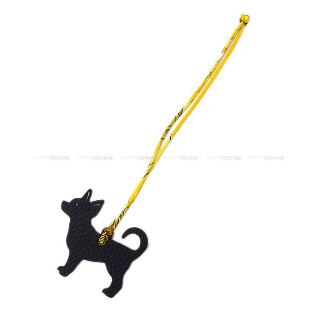 HERMES エルメス バッグチャーム プティアッシュ "チワワ 犬" 黒/ショコラ トゴ/エプソン 新品