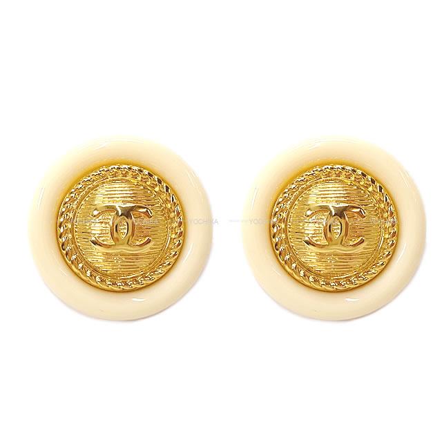 CHANEL シャネル ボタン風 ココマーク ピアス ゴールド金具 B18A 新品未使用