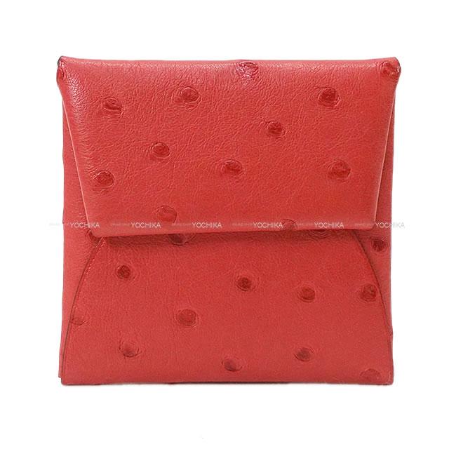 HERMES エルメス コインケース バスティア ブーゲンビリア オーストリッチ シルバー金具 新品未使用