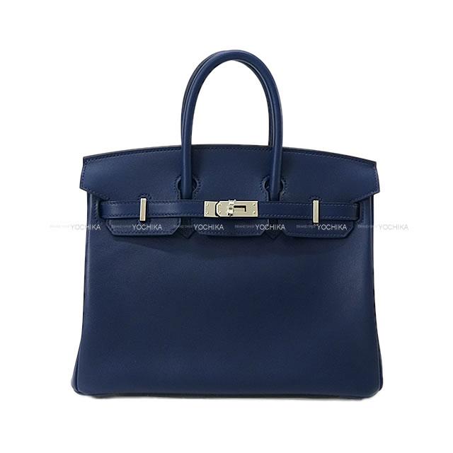 HERMES エルメス ハンドバッグ バーキン25 ブルーネイビー スイフト シルバー金具 新品