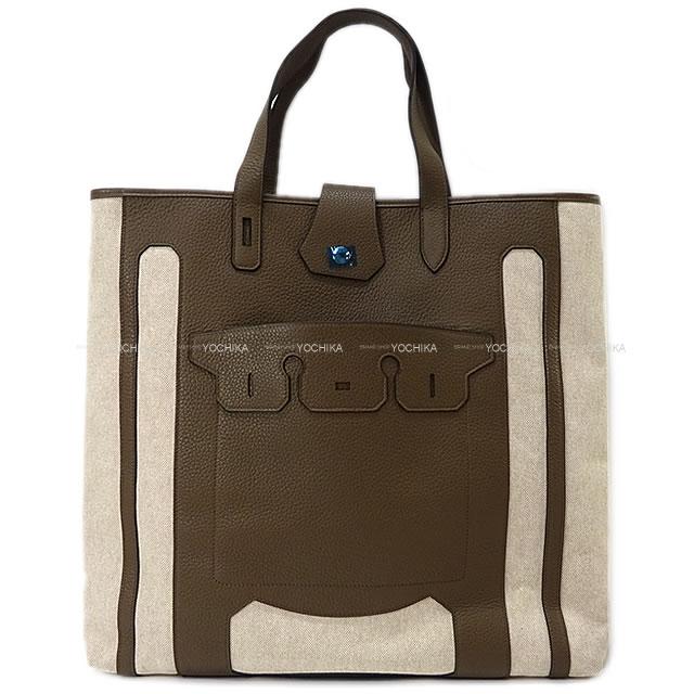 HERMES エルメス Petit h プティアッシュ "ムッシューB" バーキン くり抜き ポケット付 ビッグ トートバッグ
