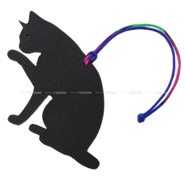 HERMES エルメス バッグチャーム プティアッシュ チャーム "キャット 猫" 黒