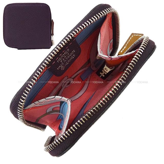 HERMES エルメス アザップ シルクイン コンパクト ミニ 財布 "乗馬の装具一式" レザン/ローズアザレ/グリスパー