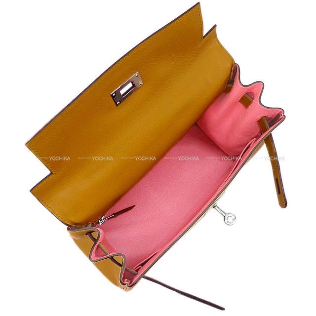 エルメス ハンドバッグ ケリー28 内縫い ヴェルソ キャラメルXローズエテ エバーカラー 新品