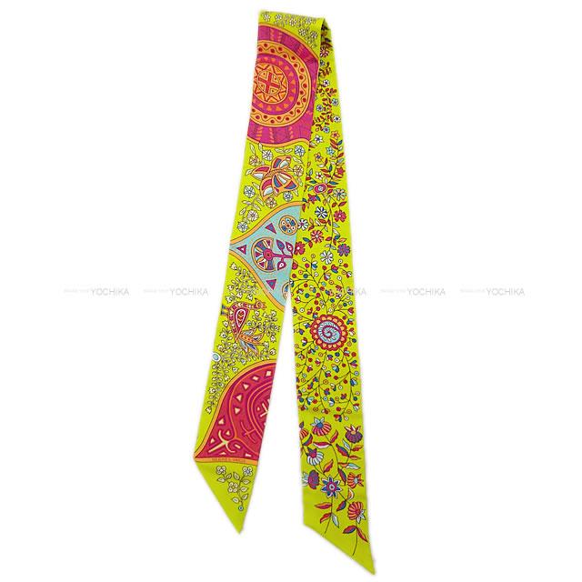 HERMES エルメス ツイリー スカーフ "生命の木" ジョーヌフロー/カナール/ローズ シルク100% 新品未使用