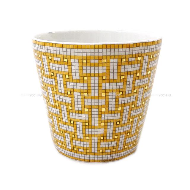 HERMES エルメス ポーセリン マグカップ 190ml "モザイク 24" ゴールド 陶器 新品