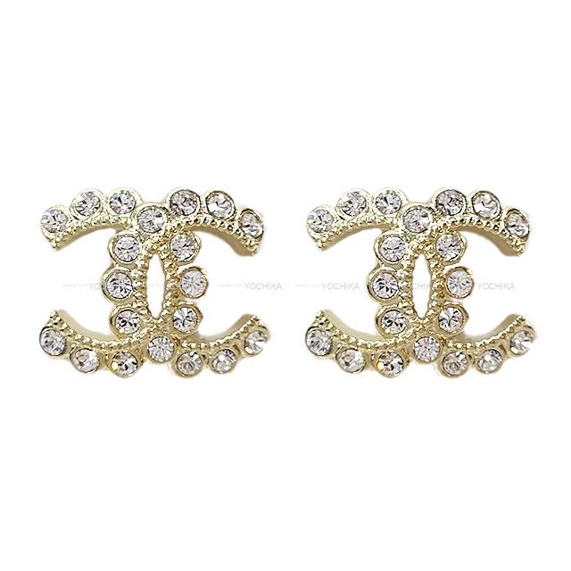 2020年 CHANEL シャネル ラインストーン ココマーク ブリリアント フリル ピアス AB3705 新品