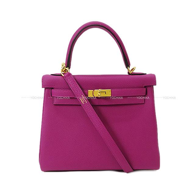 HERMES エルメス ハンドバッグ ケリー25 内縫い ローズパープル トゴ ゴールド金具 新品