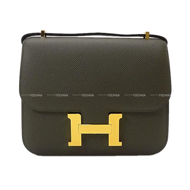 HERMES エルメス ショルダーバッグ コンスタンス 3 ミニ 18 ヴェールグリス エプソン ゴールド金具 新品