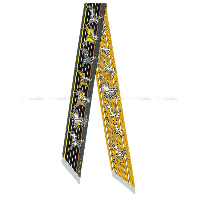 HERMES エルメス ツイリー スカーフ "パウニー族の首長" ブルーロイヤル/ジョーヌ/ブルーマリン シルク100% 新品