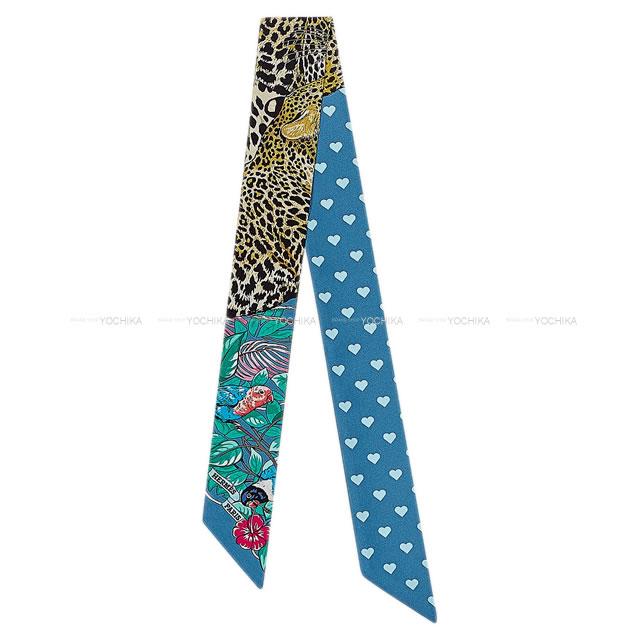 2020年春夏 新作 エルメス ツイリー スカーフ "ジャングルラブラブ" ハート柄 ブルージタンヌ シルク 新品