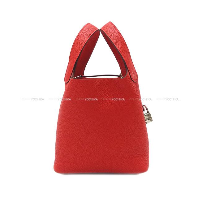 HERMES エルメス ハンドバッグ ピコタンロック 18 PM ルージュドゥクー トリヨンモーリス シルバー金具 新品