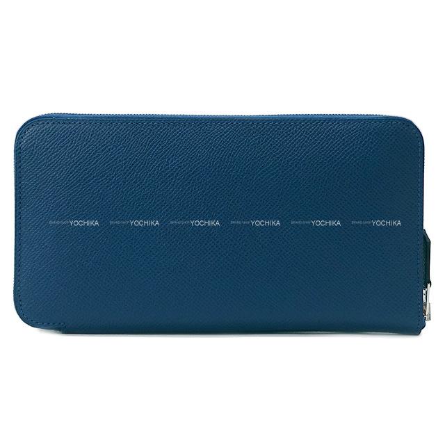 HERMES エルメス 長財布 アザップロング ディープブルー エプソン シルバー金具 新品