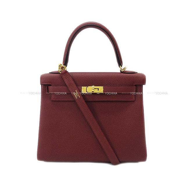 HERMES エルメス ハンドバッグ ケリー25 内縫い ルージュ