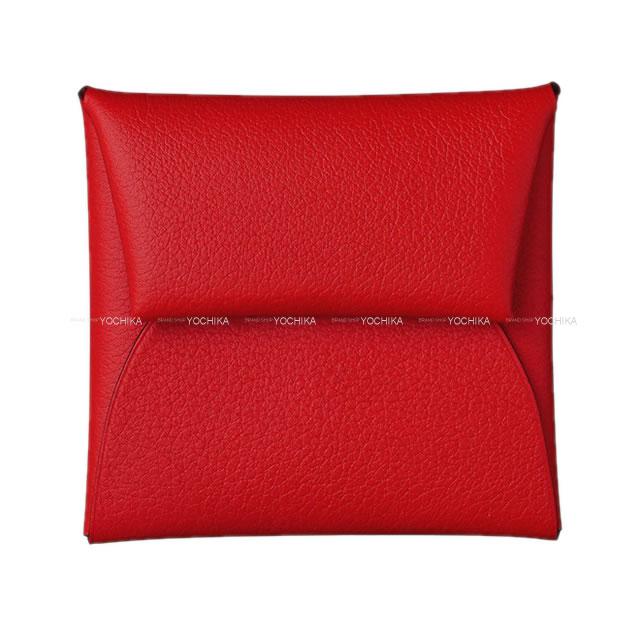 HERMES エルメス コインケース バスティア ルージュドゥクー エバーカラー シルバー金具 新品
