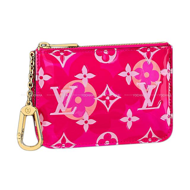 ルイ・ヴィトン フローラルプリント コインケース "ポシェットクレ" フューシャ モノグラムヴェルニ M90586 新品