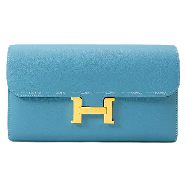 HERMES エルメス 長財布 コンスタンスロング ブルーデュノール エバーカラー ゴールド金具 新品未使用