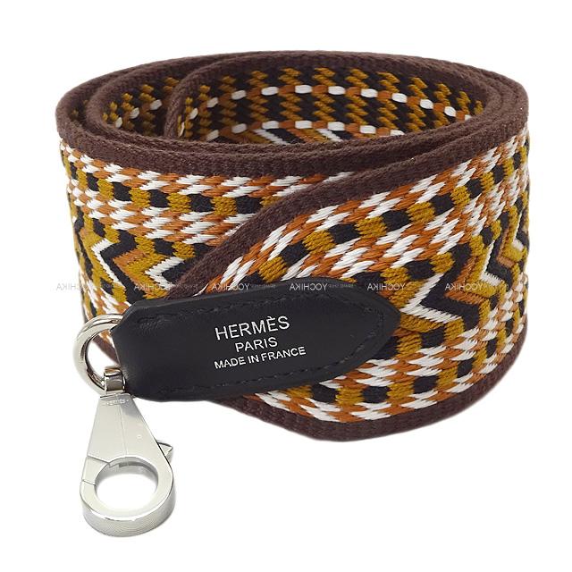 エルメス ショルダーストラップ "バンドリエール サングル アレグロ 50mm" 85cm セサミX白X黒 新品