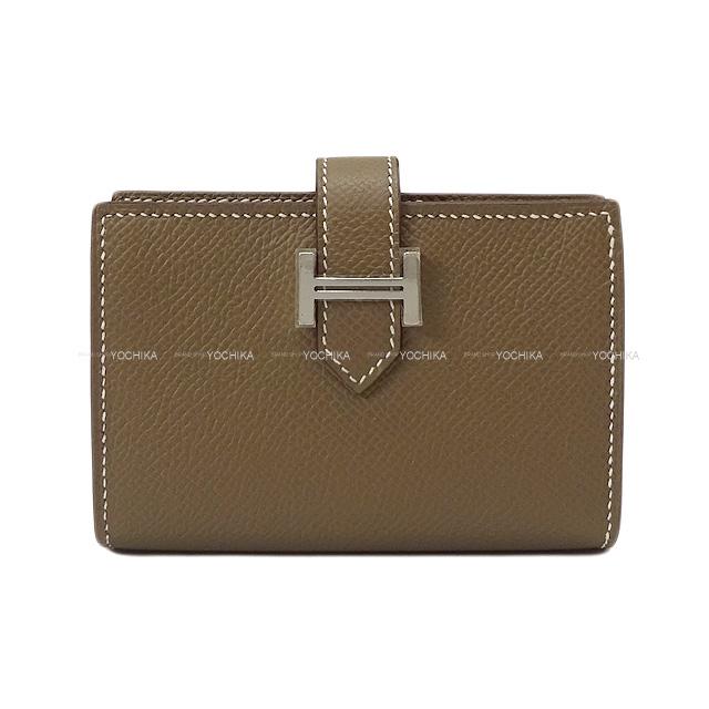 エルメス ベアンミニ コンパクト コインケース付 カードケース エトープ エプソン  新品同様【中古】