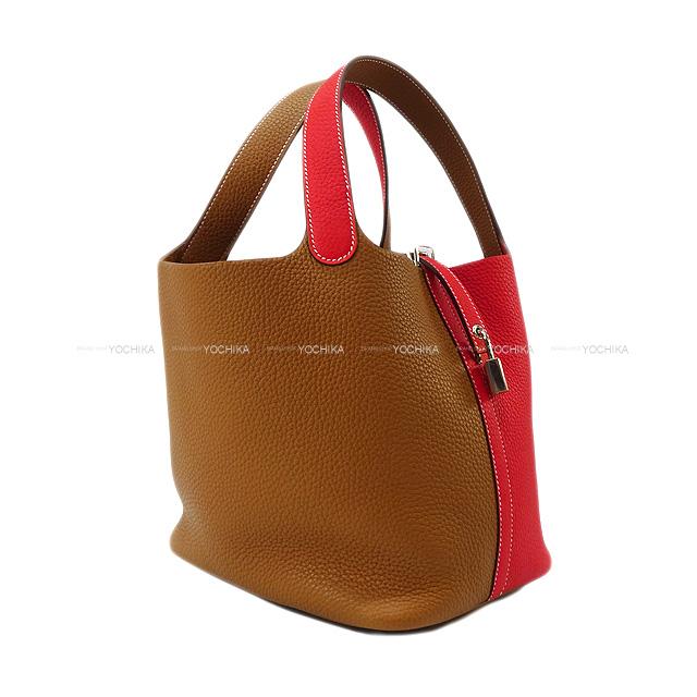 HERMES エルメス ハンドバッグ ピコタンロック 22 MM カザック ルージュドゥクール/ゴールド 新品