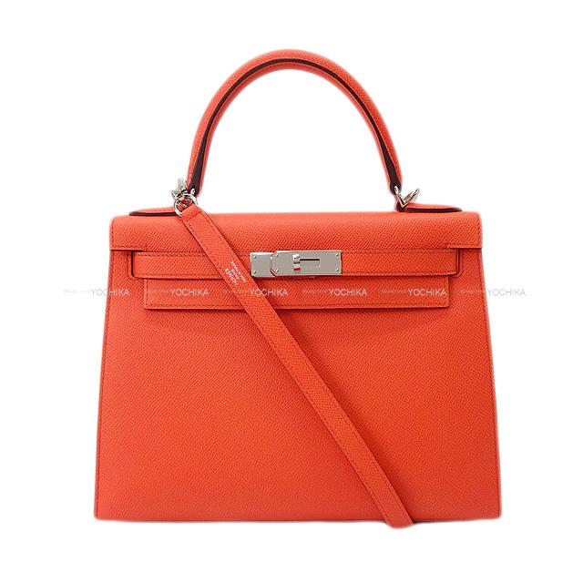 HERMES エルメス ハンドバッグ ケリー28 外縫い ローズアザレ エプソン シルバー金具 新品