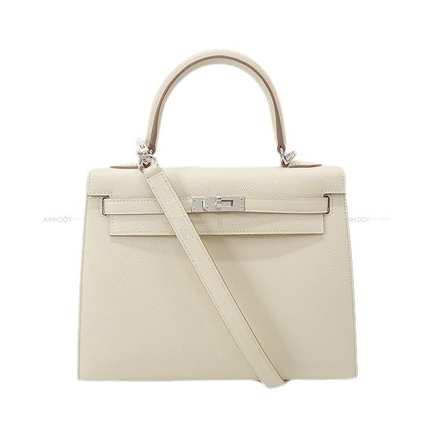 HERMES エルメス ハンドバッグ ケリー25 外縫い アネモネ エプソン シルバー金具 新品