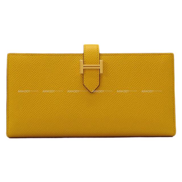 HERMES エルメス 長財布 ベアンスフレ ルージュドゥクール エプソン ゴールド金具 新品