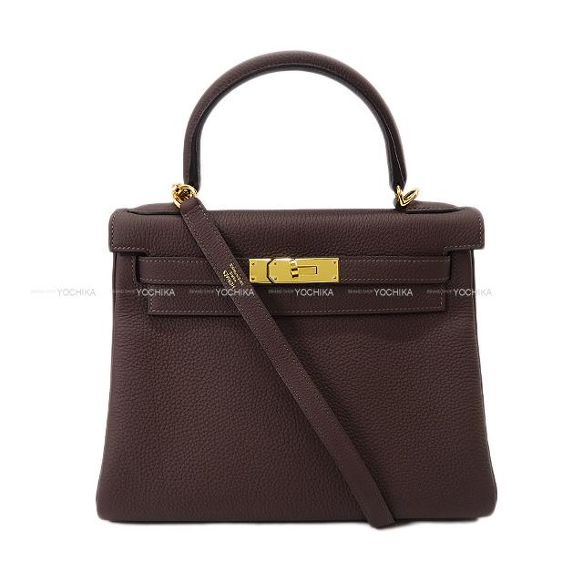 HERMES エルメス ハンドバッグ ケリー28 内縫い ショコラ トゴ ゴールド金具 新品