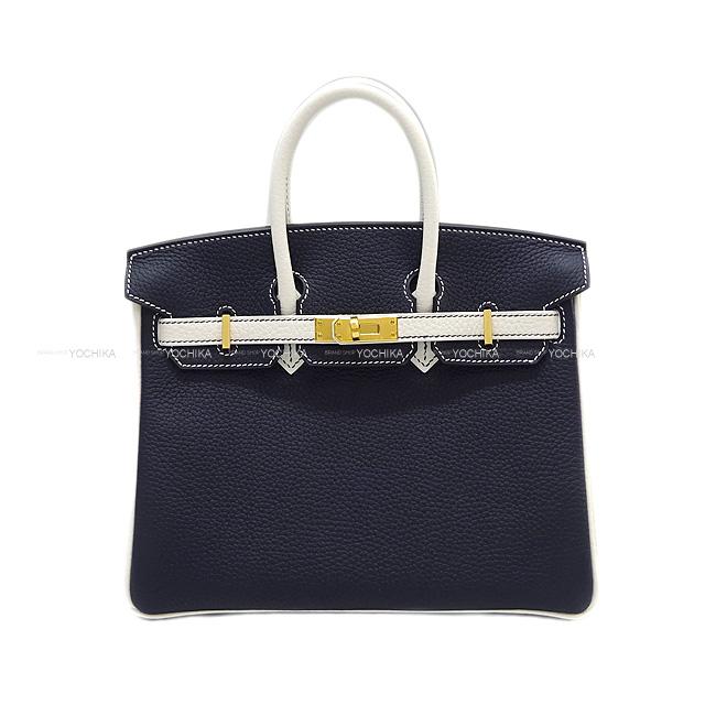 HERMES エルメス バーキン25 スペシャルオーダーブルーニュイ/白(ホワイト) トリヨン ゴールド金具 新品