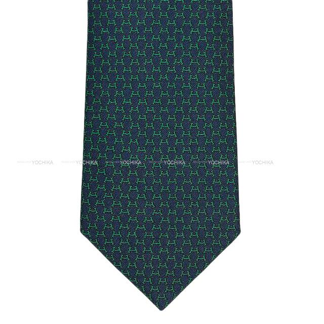 HERMES エルメス ネクタイ "HILARIO" マリンXシエル シルク100% 新品