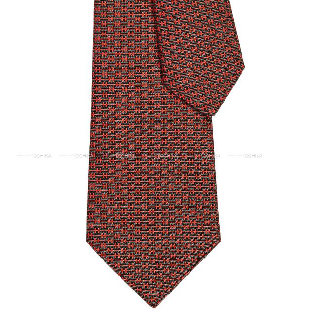 HERMES エルメス ネクタイ "AMAZING" アントラシットXテラコッタ シルク100% 新品