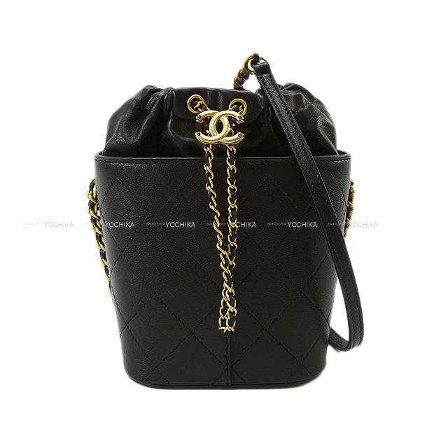 2021年 クルーズ 新作 シャネル マトラッセ 巾着型 チェーンショルダーバッグ 黒 グレインドラムスキン AS2284 新品