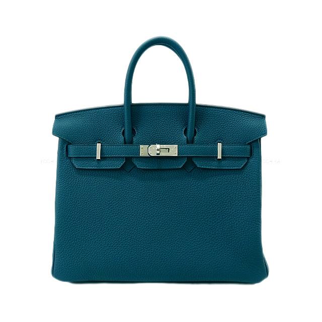 HERMES エルメス ハンドバッグ バーキン25 ヴェルソ ヴェールボスフォール/ブルーオーシャン トゴ シルバー金具 新品