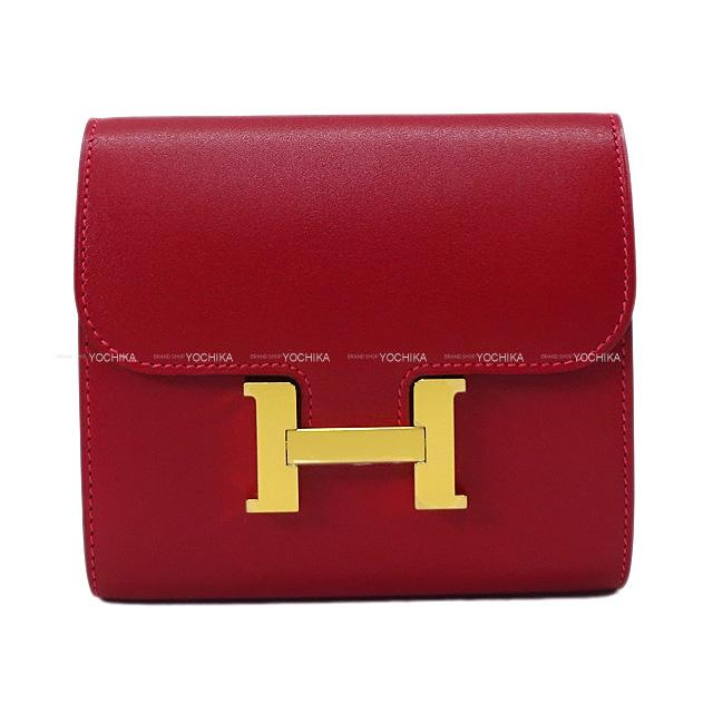 HERMES エルメス 財布 コンスタンス コンパクト ルージュヴィフ タデラクト ゴールド金具 新品未使用
