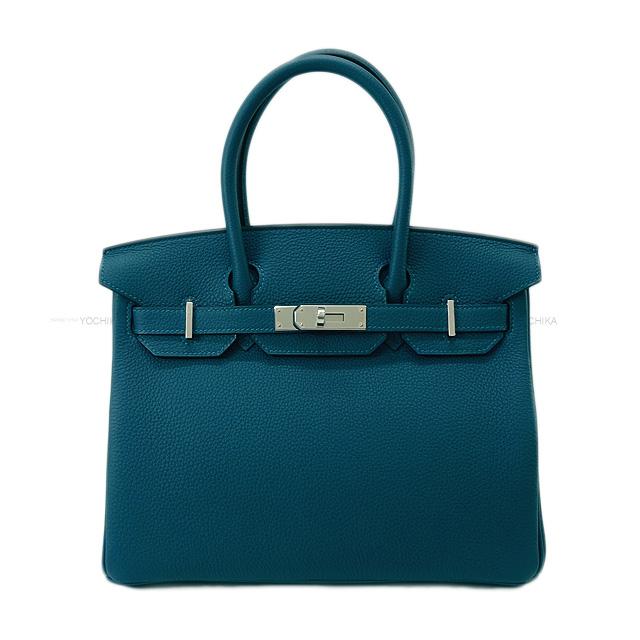 HERMES エルメス ハンドバッグ バーキン30 ヴェルソ ヴェールボスフォール/ブルーオーシャン トゴ シルバー金具 新品