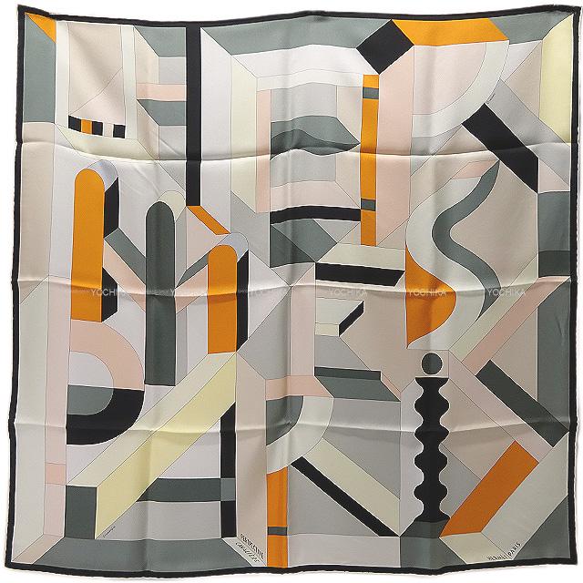 エルメス スカーフ カレ90 "24番地のサーキット" ローズXボルドーX白 シルク 新品未使用