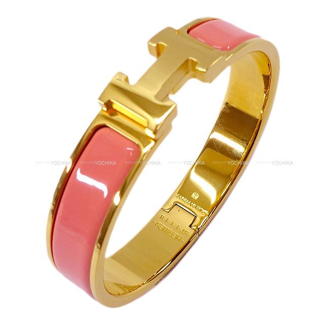 エルメス ソルド品 ブレスレット バングル "クリック アッシュ" PM コーラルピンク 新品未使用