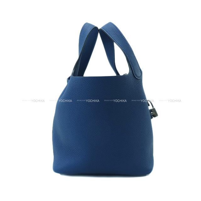 HERMES エルメス ピコタンロック 18 PM ディープブルー トリヨンモーリス シルバー金具 新品