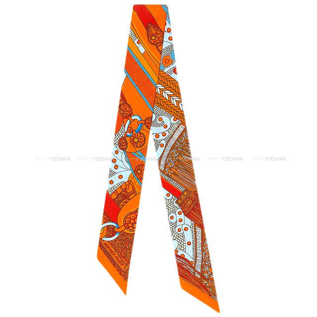 2021年 春夏 新作 HERMES エルメス ツイリー スカーフ "高官の鞍" オレンジ/グリス シルク100% 新品