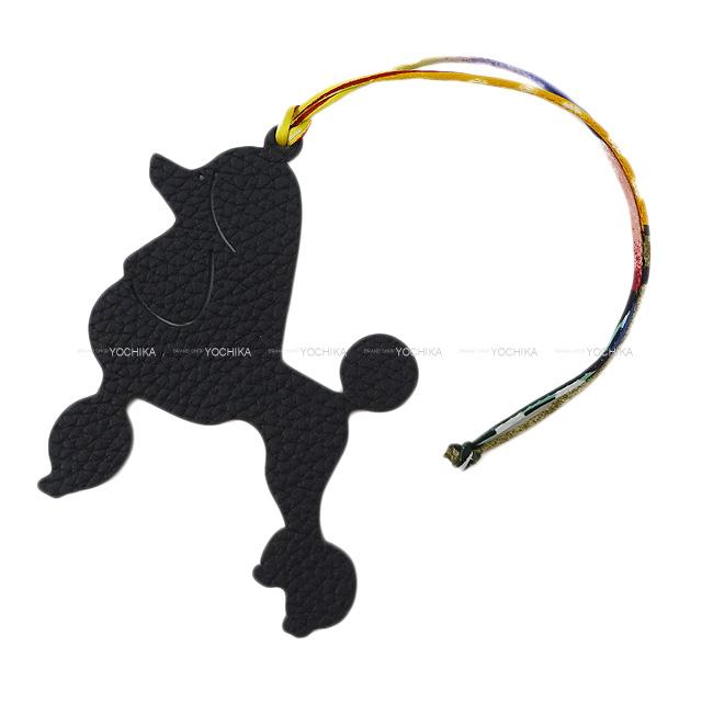 HERMES エルメス バッグチャーム プティアッシュ チャーム "プードル 犬" 黒(ブラック)/バンブー 新品