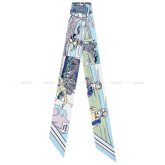 エルメス ツイリー スカーフ "WOW" アメコミ風 ブルーシエルXヴェールXローズ 新品