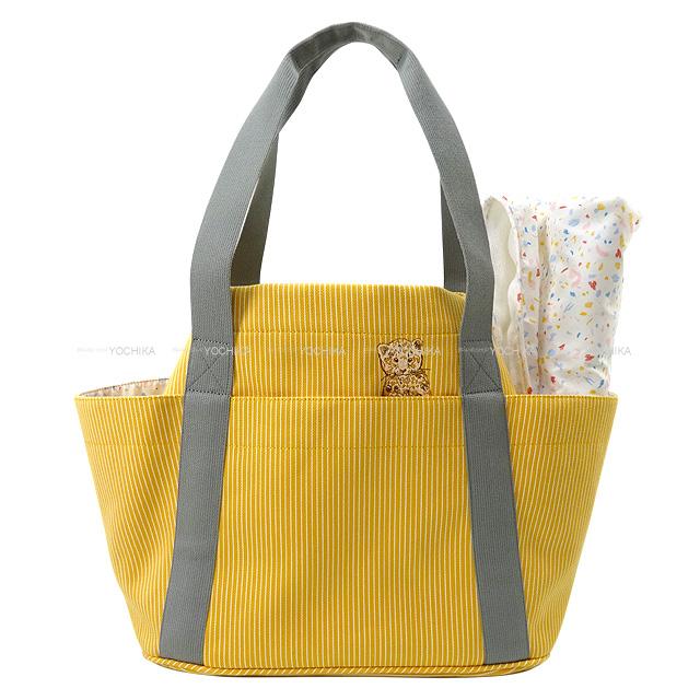 HERMES エルメス マザーズバッグ ''パスパス'' ミエル ストライプ 動物モチーフ ヒョウ コットン 新品未使用