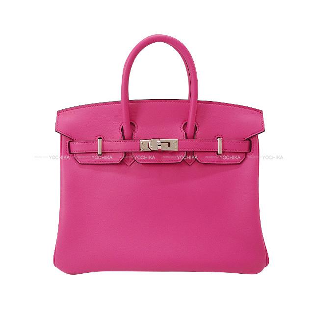 HERMES エルメス ハンドバッグ バーキン25 ローズショッキング スイフト シルバー金具 新品