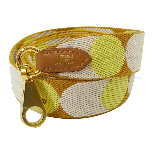 HERMES エルメス ショルダーストラップ "バンドリエール フリッパーボール" 25mm/105cm セサミ トワル 新品