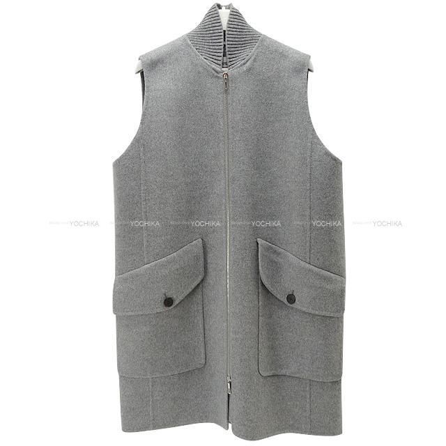 HERMES エルメス レディース カシミヤ ダブルフェイス ノースリーブ コート #38 新品未使用