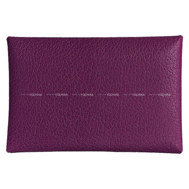 HERMES エルメス カードケース Calvi(カルヴィ) アネモネ シェーブルチャムキラ シルバー金具 新品